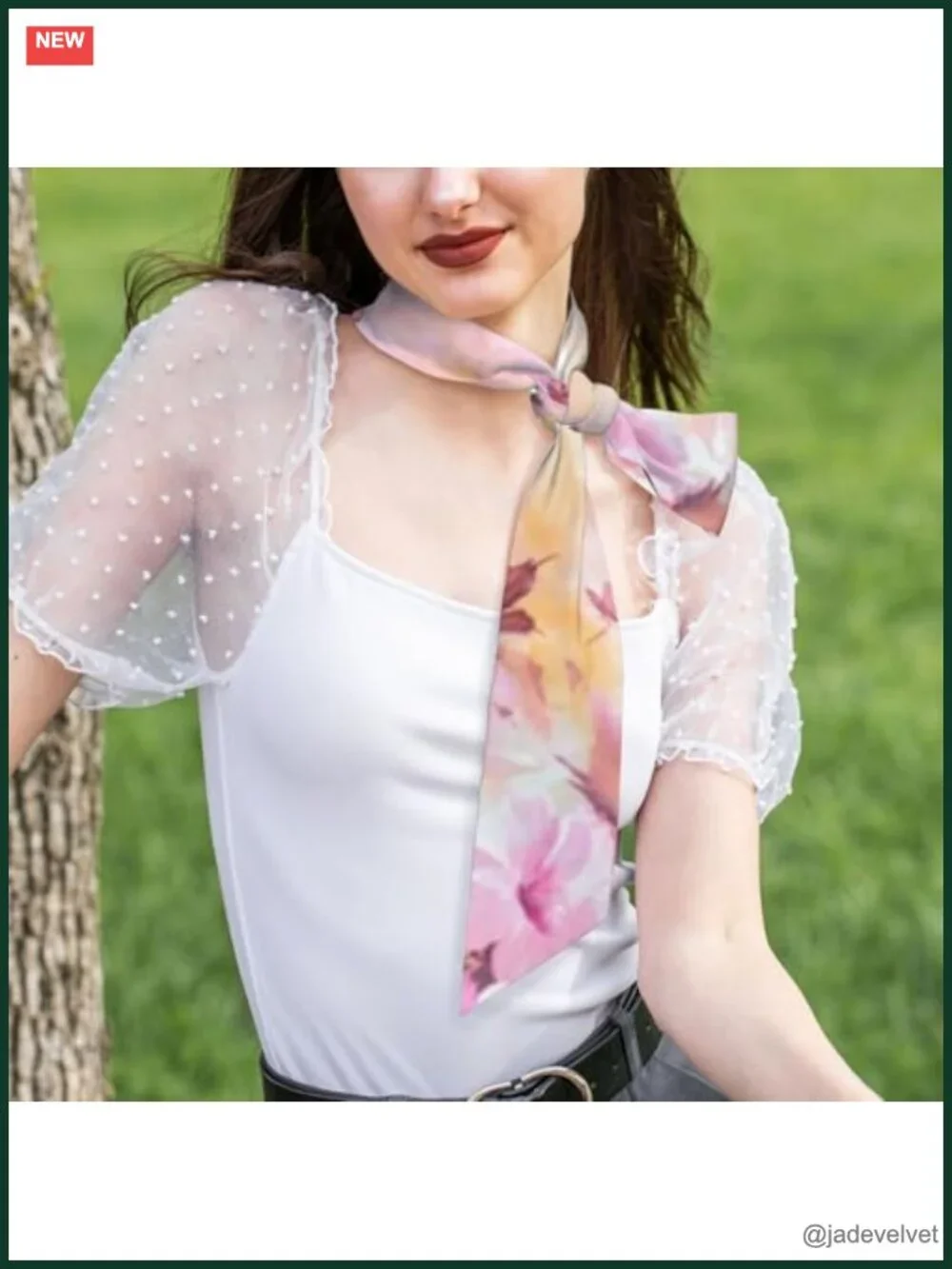 Satin Silk Fashion Scarf Lightweight Neckerchief Long Thin Versatile